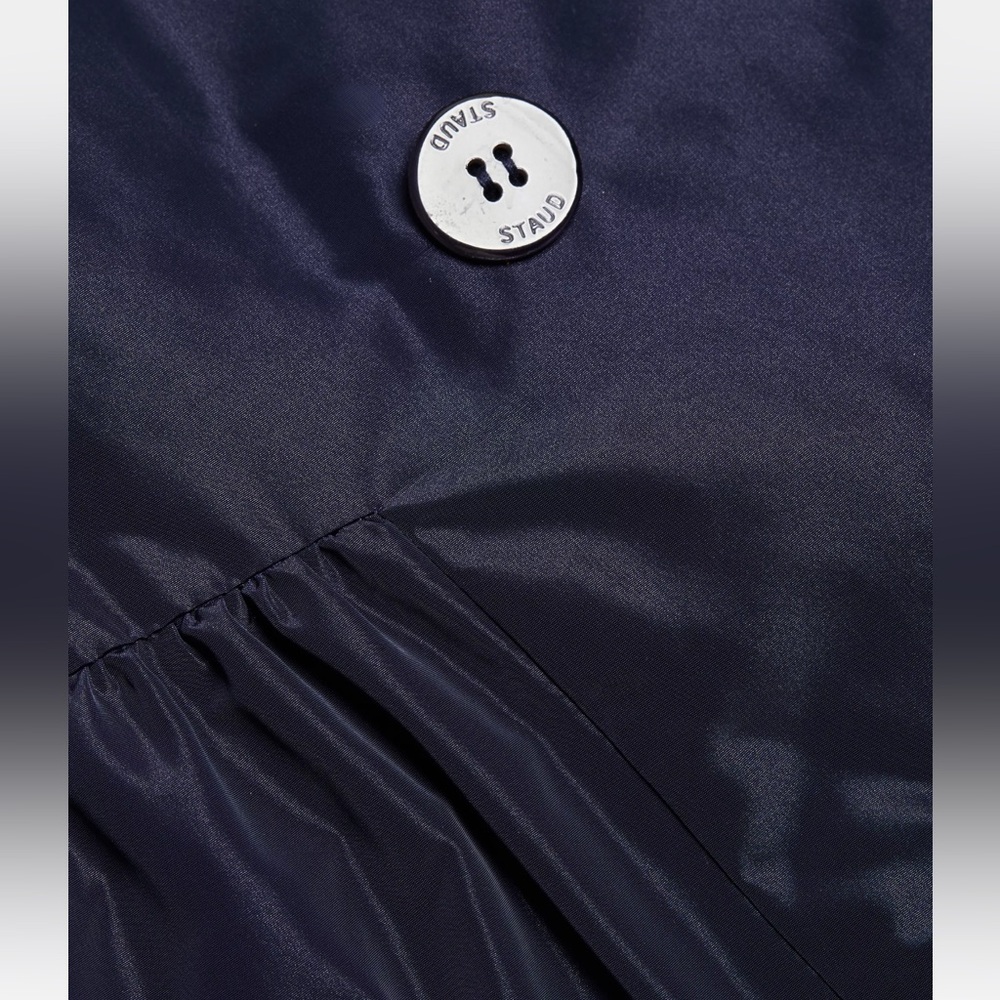 NWT STAUD Rina Double-Breasted Belted Minidress - Elegant Blue Women's Jacket - Picture 4 of 15
